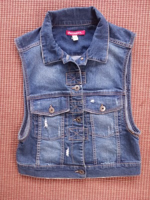 Union Bay Rooney Denim Jean Vest Womens Small Biker Grunge Western Cowgirl 