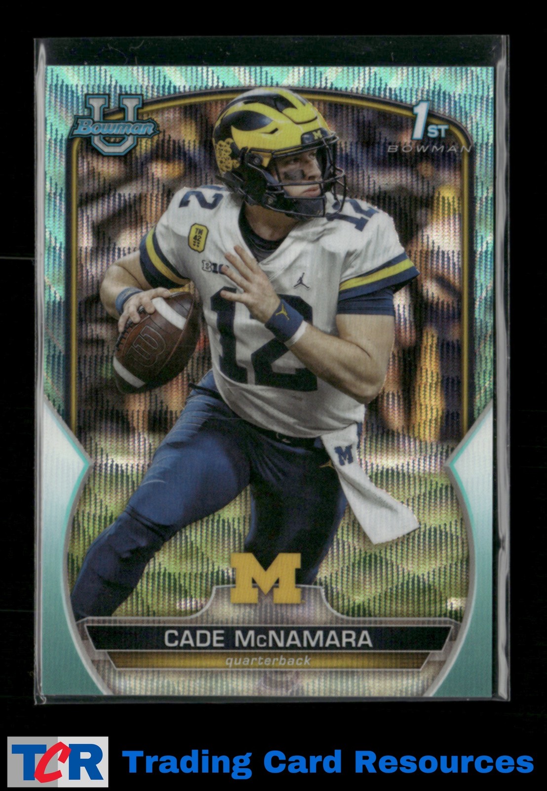 2022 Bowman University Chrome #99 Cade McNamara Aqua Wave Refractor #/299