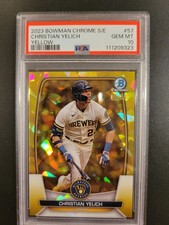 2023 Bowman Chrome Sapphire Edition Christian Yelich #57 Yellow /50 Pop 4 PSA 10