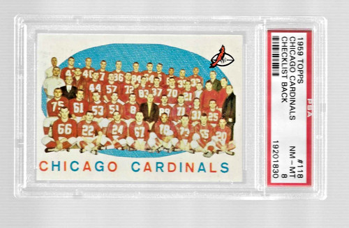 Chicago Cardinals [Checklist Back] #118 1959 Topps card