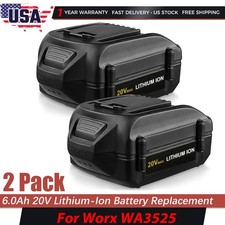 2-PACK For WORX 20V 6.0AH MAX Extend Lithium-Ion Battery WA3525 WA3575 WA3520