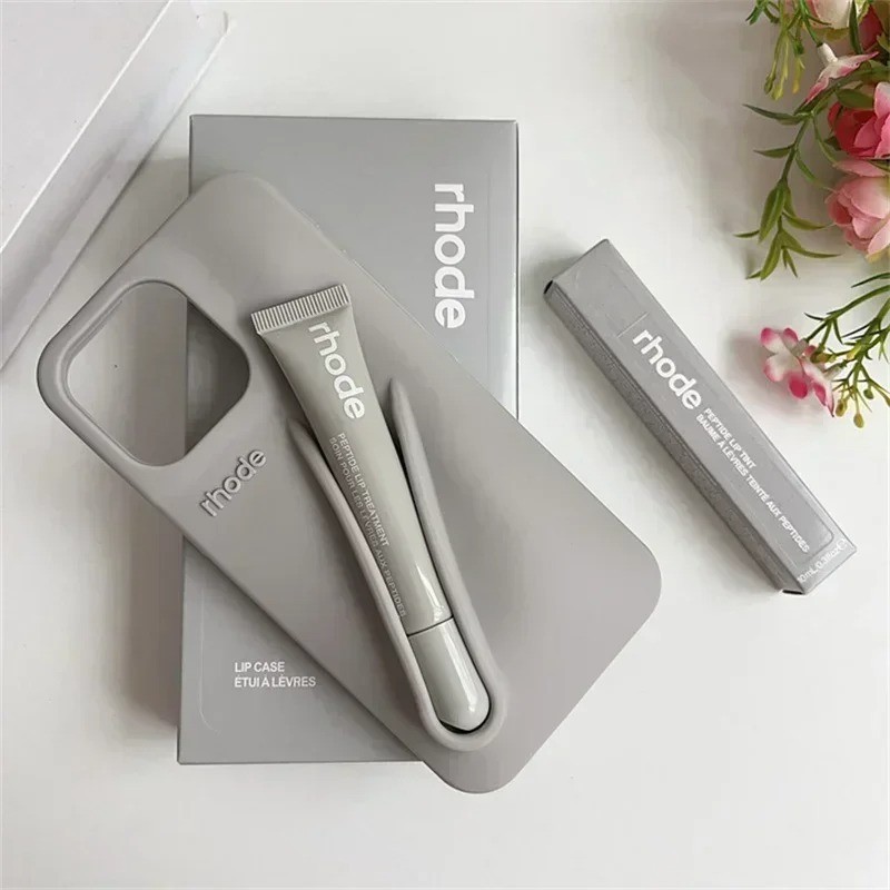 Rhode With Lip Gloss Phone Case for iPhone 16 15 14 13 12 17 11 Pro Max Plus Lip