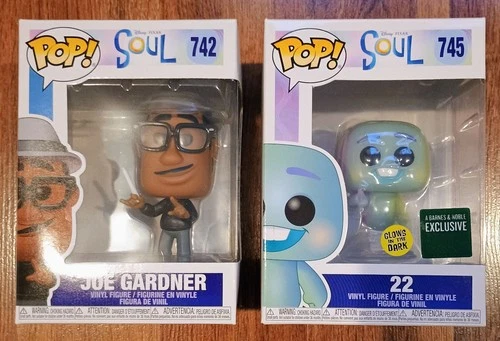 Funko Pop Disney Pixar Soul JOE GARDNER & 22 Glow in the Dark Lot MIB 742 745