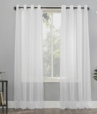 2 Pack No. 918 Emily Sheer Voile Grommet Curtain Panel, 59" x 95", White