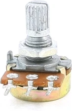 ® 5K Ohm 3 Pins 6Mm Split Knurled Shaft Rotary Linear Taper Potentiometers