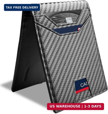 Slim RFID Blocking Wallet for Men Leather Bifold Minimalist Thin Card Holder New
