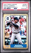 2022 Topps Chrome #87BC3 Miguel Cabrera 1987 35th PSA 10 GEM; Detroit Tigers