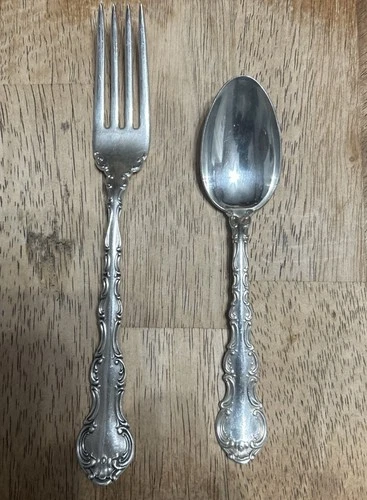 2 Gorham Strasbourg Sterling Silver  Spoon  & Fork No Monos 90grams