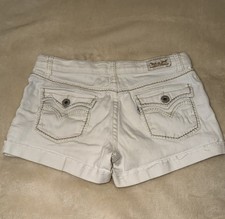Levi s Vintage Y2K White Cuffed Shorty Short Girls 14 Button Back Pockets EUC