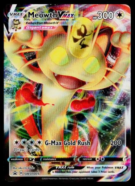 Meowth VMAX SWSH005 Sword & Shield Promo Promo Holo NM Pokemon TCG