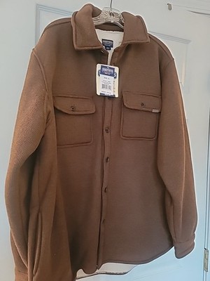NWT Smith's Workwear Shirt Jacket Mens  XL HEATHER HAZEL NUT Sherpa Lined Fleece
