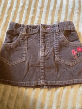 Oshkosh Toddler Brown Denim Skirt with Embroidery Size 2T