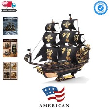 Seahorse Barque 3D Wooden Puzzle for Adult - Sailboat Model Kit, 603-Piece DI...