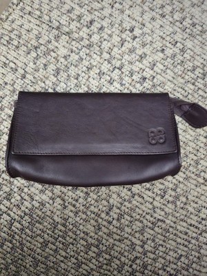 BROWN GENUINE LEATHER COSMETICS BAG WITH MIRROR - FROM PORTUGAL 