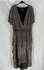 Vince Camuto Gray V-Neck Short Sleeve Fit & Flare Womens Dress Size 2X