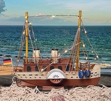 LED Deko Maritim Metallschiff 34 cm Segelschiff 20 LEDs Deko