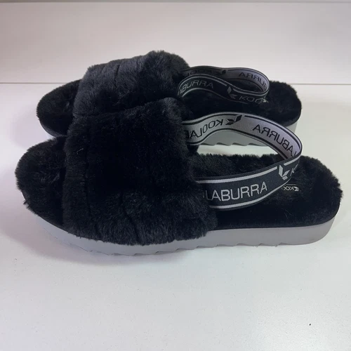 Sandali Koolaburra by Ugg donna FUZZ'N II slingback slide neri taglia:11