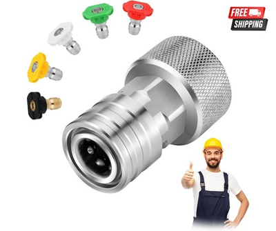 #ad Garden Hose to Mini Power Washer Adapter3 4 GHT to 1 4quot; Stainless Steel Gar... $16.99