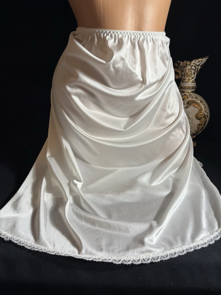 De Colección Sedosa Boda Encaje Brillante Petti Falda Sin Mangas Encaje Ancho XL 46" Foto 2 de 4