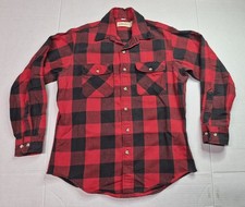 Vintage St Johns Bay Flannel Shirt Mens XL Red Buffalo Check Plaid Made In USA