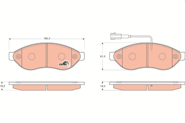 Bremsscheiben-BremsbeläGe-Kit TRW Automotive GDB1681 FüR OE 0000077366020-image