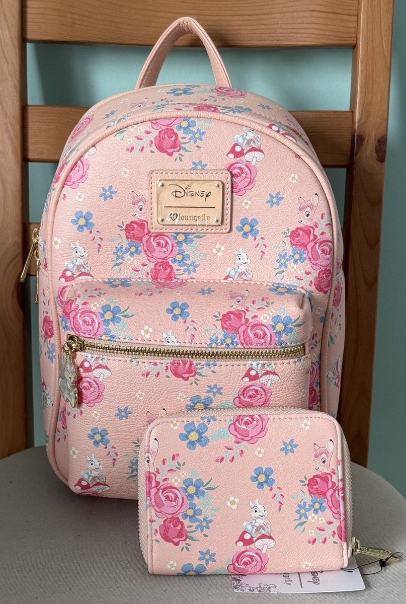 NWT Loungefly Disney Bambi Thumper Mini Pink Floral Backpack  display picture 2