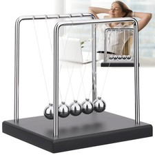 Klassisches Newton Kugelstoßpendel, Groß Newton Pendel 18 Cm,5 Kugeln, Physik DE