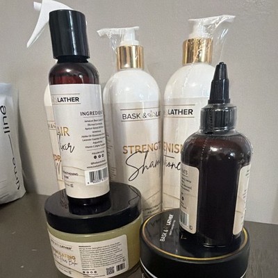 Bask & Lather Strengthenish Shampoo Liquid Strengthening All Hair Types