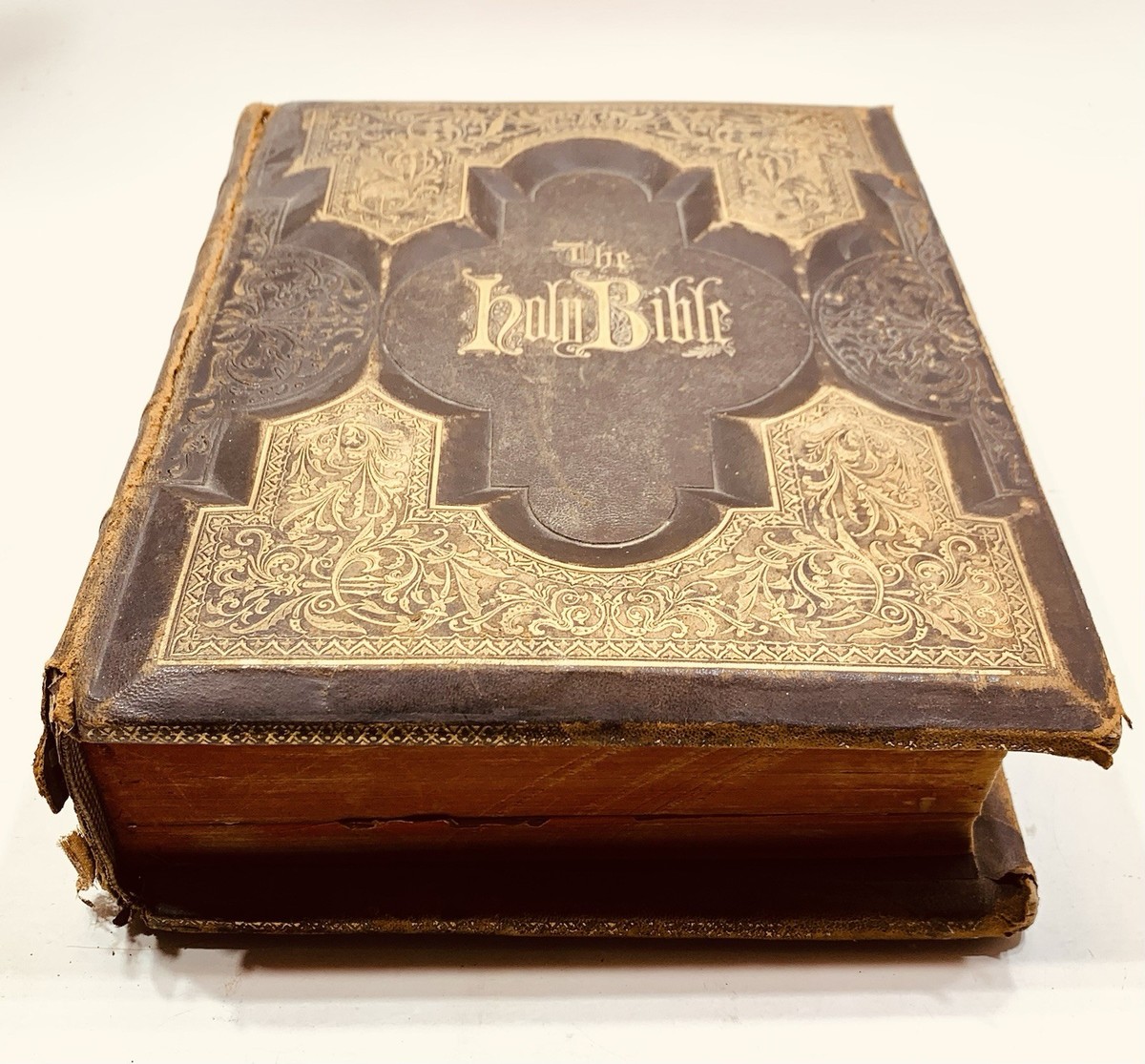 1874 - Holy Bible, G. W. BORLAND & CO, Antique Bible, Leather