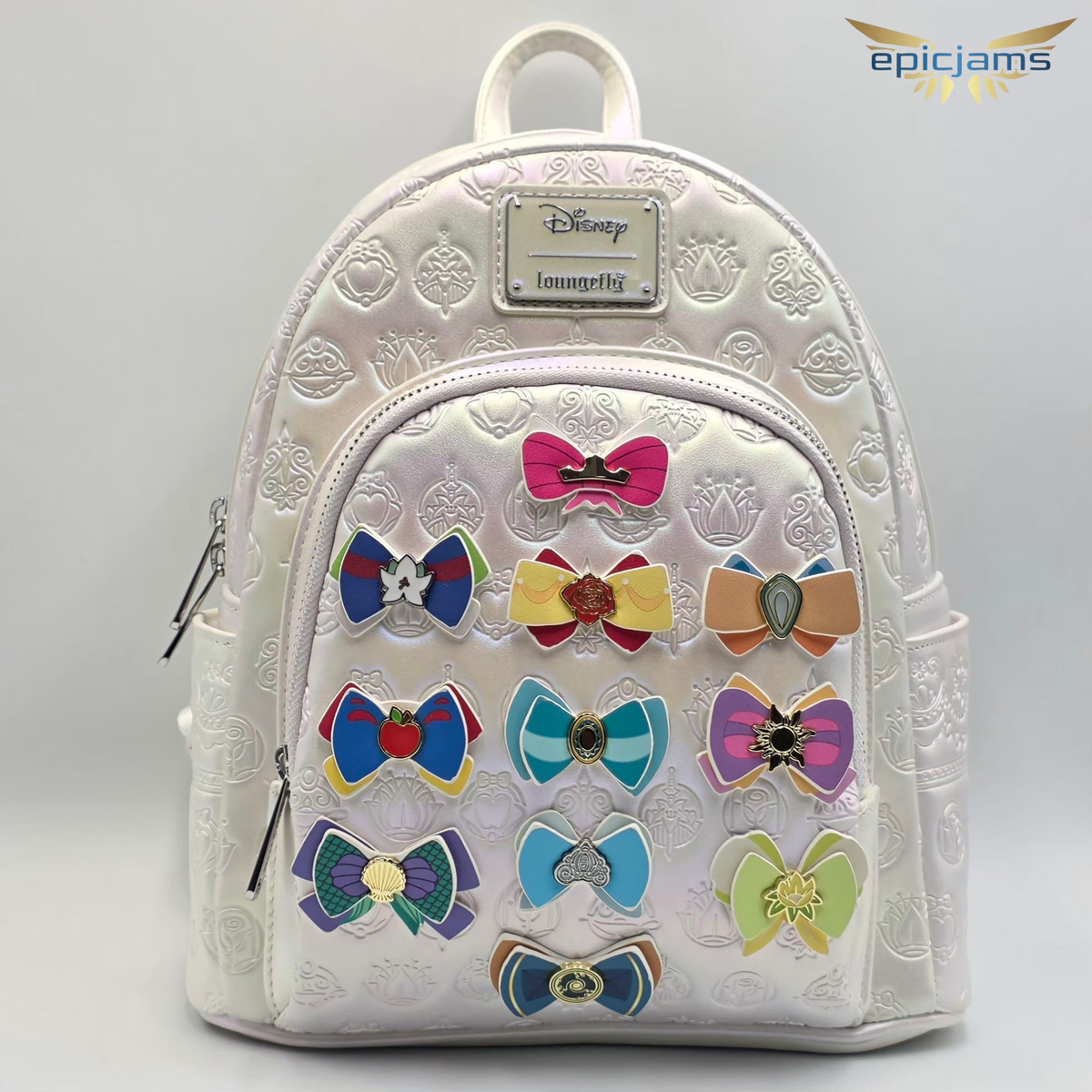 Loungefly Disney Princess iridescent all over print  Backpack Hard Tag New! Disney Loungefly Princess Bows Iridescent | Mercari main image 4