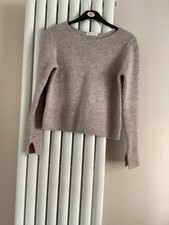  Primark Women’s Beige Size M Scoop Neck Knitted Long Sleeve Jumper