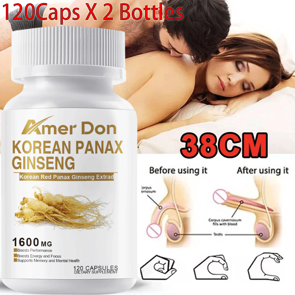 Ginseng Coreano Rojo Coreano 240 Cápsulas Extracto de Panax Rojo Alta Resistencia Potente Fuerte