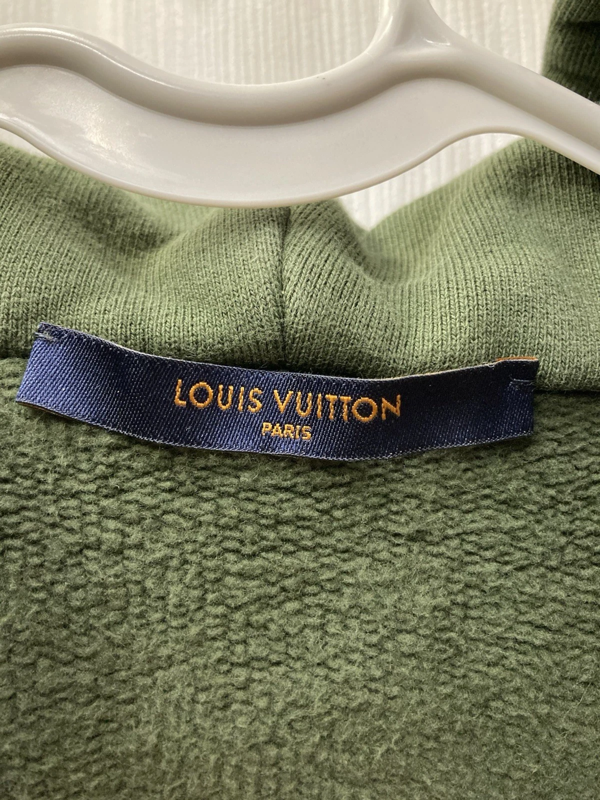 LOUIS VUITTON（LV） Felpa con cappuccio mezza zip Louis Vuitton 2019 verde 3D tasca patchata Taglia: M
