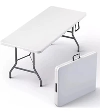 ✅NIB 6 Ft Folding Plastic Table In/ Outdoor Dining Party Picnic Banquet White
