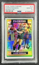 AARON RODGERS PSA 10 2006 TOPPS CHROME #14 REFRACTOR PACKERS 9753
