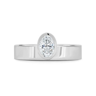 Verlobungsring CVD-Diamant 0,50 ct Lab Created Ovalschliff 14 kt Weißgold E F...
