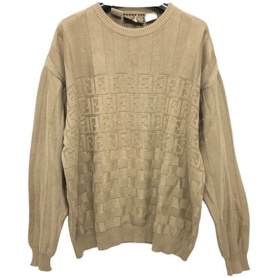 FENDI Fendi Club Zucca Pecan FF Logo Apparel tops long sleeves sweater