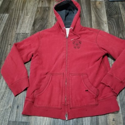 Vintage Y2K Roots Spellout Hoodie Large Red Stitching Distressed Heavy Weight