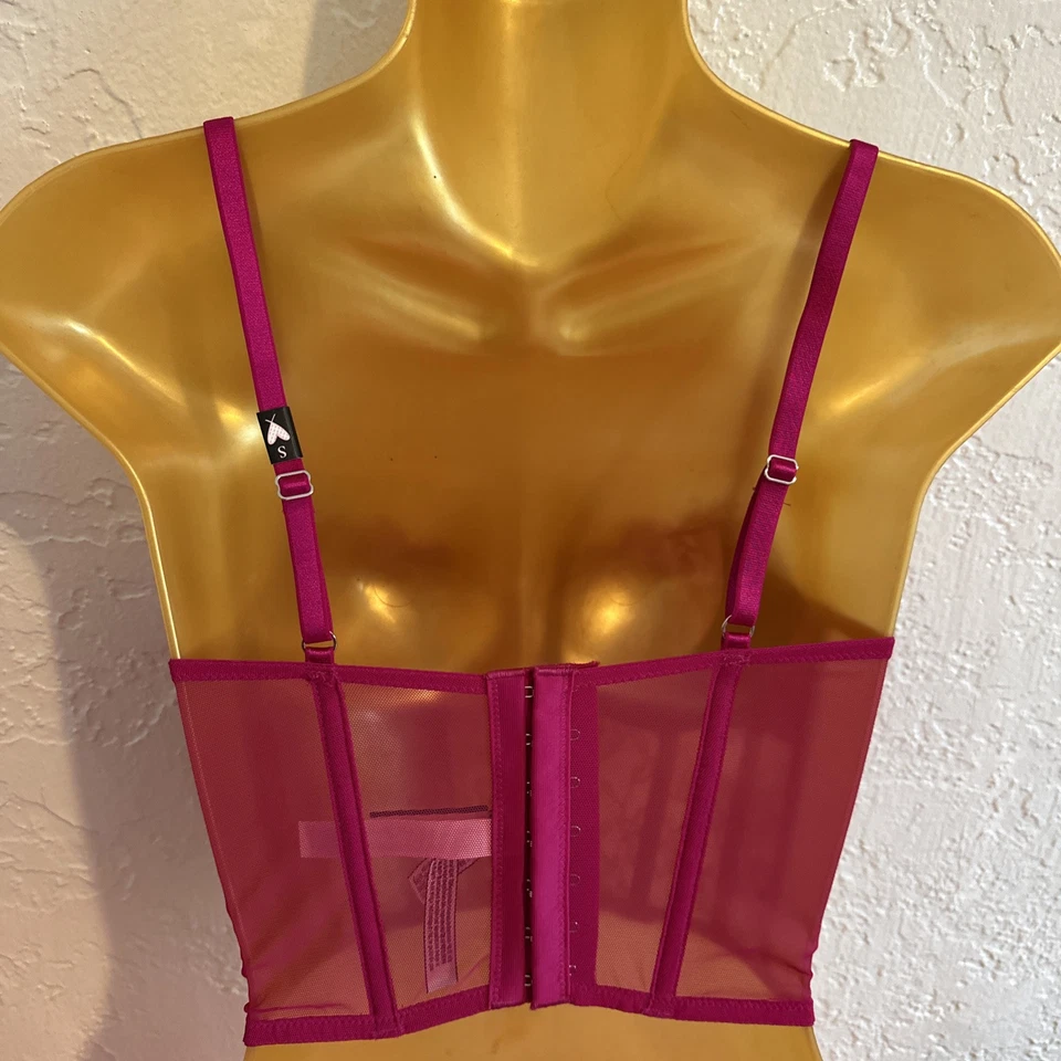 Victoria’s Secret Fushia ROSA Corsé Bustier Talla Pequeña Día de San Valentín OFERTA Foto 3 de 4