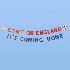Come On England & It's Coming Home Football Party Bunting Banner Set - 2.5m
