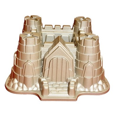 Nordic Ware Cake Mold Gold Castle Bundt Pan Princess Medieval Knights Party