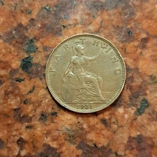 1931 GREAT BRITAIN FARTHING COIN - #B7282