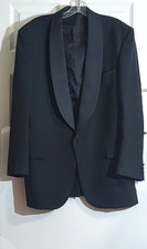 J Press Vintage Black Tuxedo Jacket/ Dinner jacket Satin Lapel 43L NYC Unionmade
