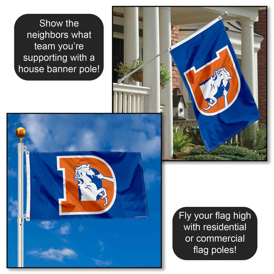 Bandera trasera vintage retro de los Denver Broncos de la NFL Foto 3 de 4