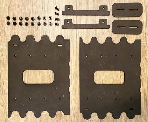 DIY 3.5 inch Hard drive caddy bracket rack, 4 stack, black MDF 3mm - 第 2/5 張圖片