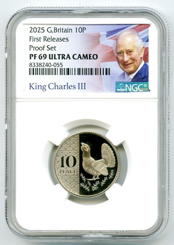 2025 GREAT BRITAIN 10P PROOF NGC PF69 UCAM CAPERCAILLE 10 PENCE FIRST RELEASES