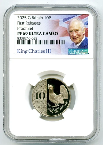 2025 GREAT BRITAIN 10P PROOF NGC PF69 UCAM CAPERCAILLE 10 PENCE FIRST RELEASES