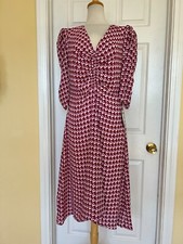 SCOOP  front ruched dress size M 8 - 10 houndstooth
