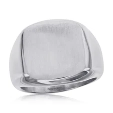 Stainless Steel Brushed Square Ring