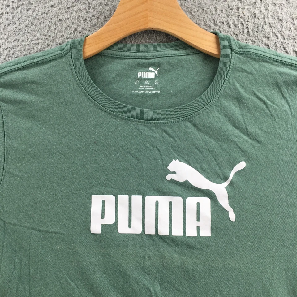 Camiseta Puma Gráfica Mujer XXL Verde Manga Corta Cuello Redondo Algodón Informal Foto 2 de 4